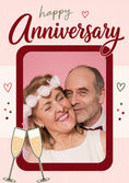 Load image into Gallery viewer, Happy Anniversary Champagne Toast Photo Upload Anniversary Card for Her

