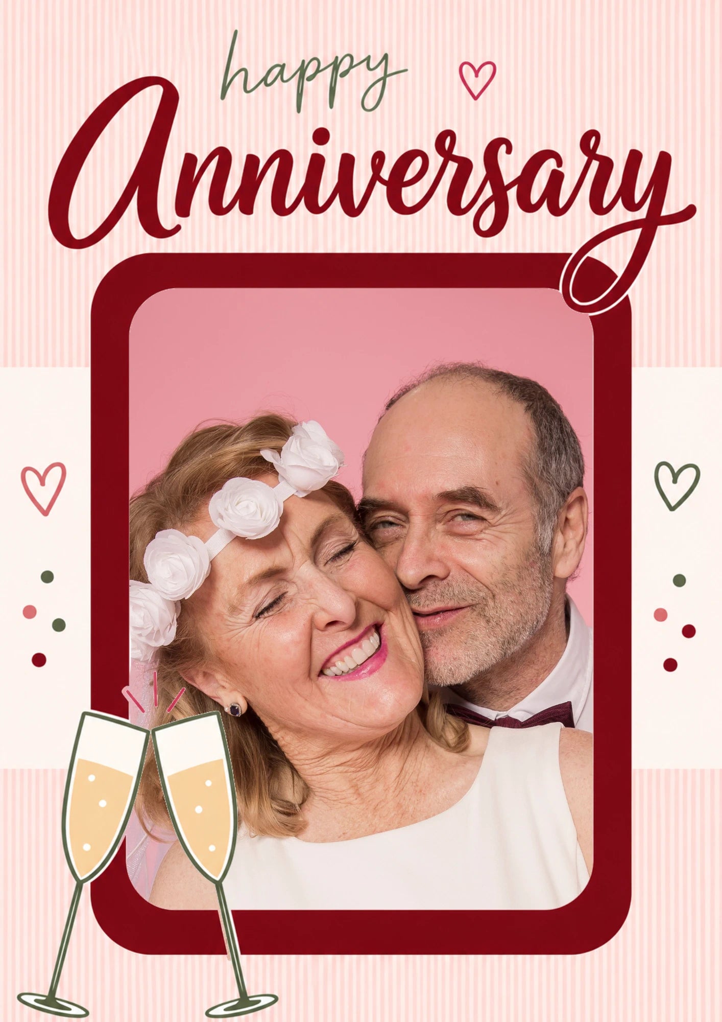 Happy Anniversary Champagne Toast Photo Upload Anniversary Card for Her