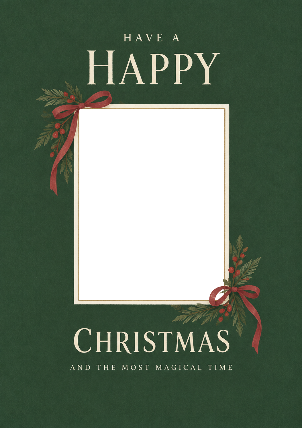 Funny Stacked Trio Green Festive Photo Upload Christmas Card