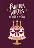 Load image into Gallery viewer, Funny Fabulous Witches Born in October Halloween Card for Her
