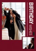 Load image into Gallery viewer, Bold Maroon Modern Photo Upload Birthday Card

