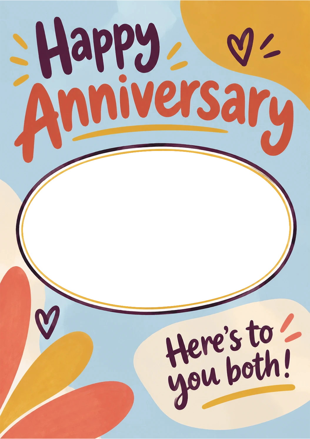 Happy Anniversary Here's To You Both Photo Upload Anniversary Card