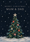 Load image into Gallery viewer, Snowy Christmas Tree Mum & Dad Christmas Card
