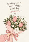 Load image into Gallery viewer, Pink Tulip Bouquet Mum Birthday Card for Her
