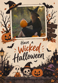 Load image into Gallery viewer, Wicked Spooky Characters Photo Upload Halloween Card
