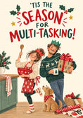 Load image into Gallery viewer, Funny Multi-Tasking Family Scene Christmas Card
