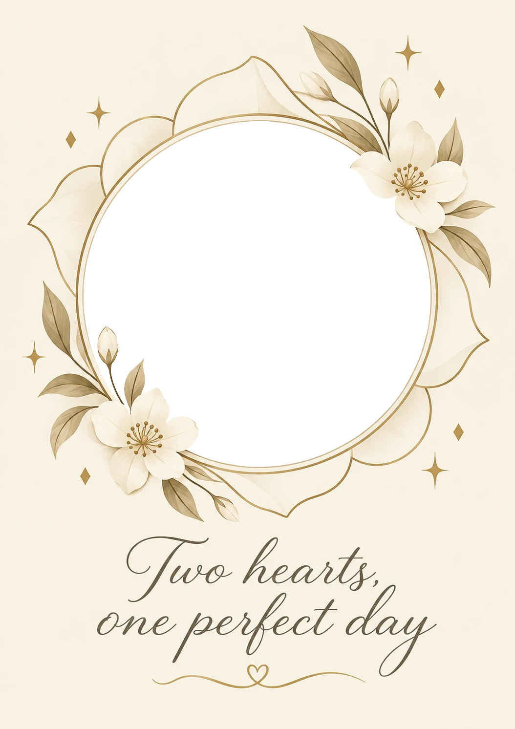 Two Hearts Floral Frame Photo Upload Anniversary Card