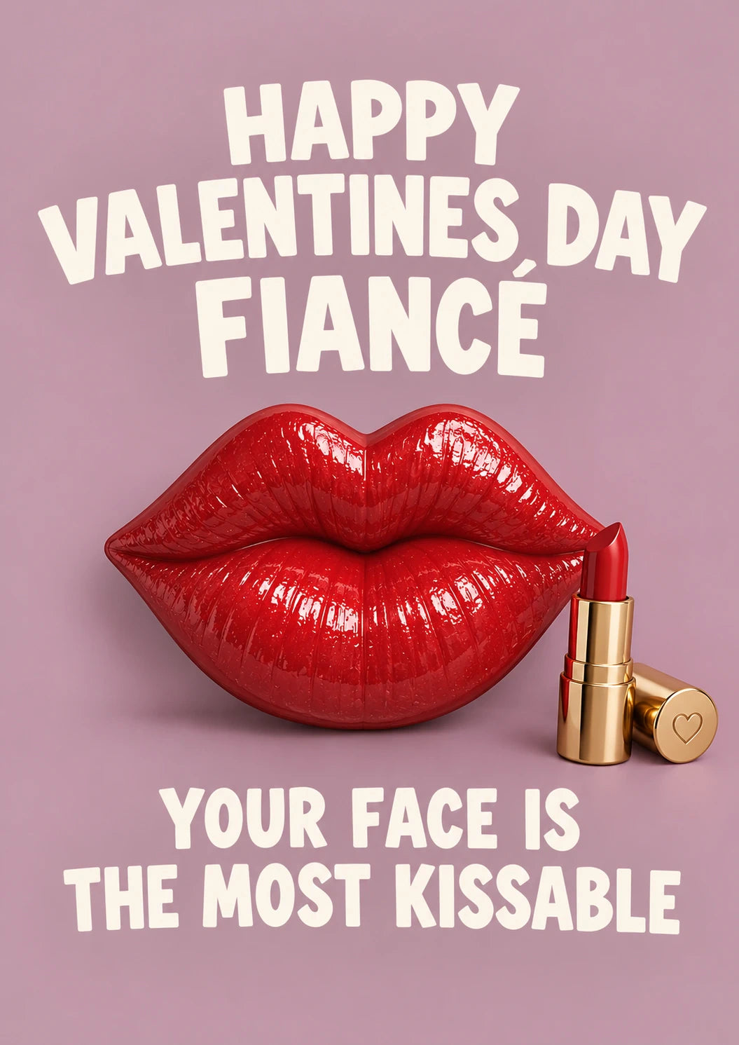 Funny Kissable Lips valentine's day Card for Fiancé
