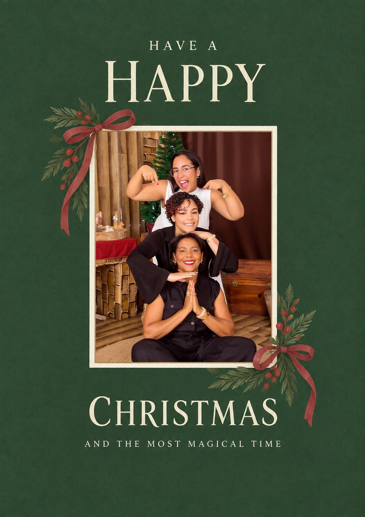 Christmas - Personalised Card — with punch holes