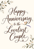 Load image into Gallery viewer, Rainbow Heart Floral Script Anniversary Card for Them
