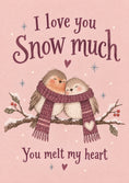 Load image into Gallery viewer, Cute Snuggling Birds Snow Much Christmas Card for Her
