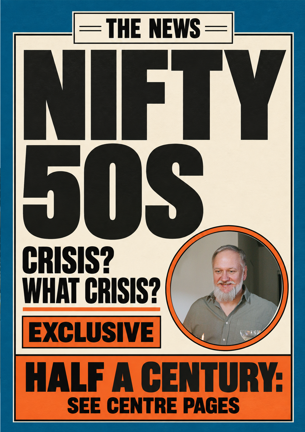 Funny Nifty 50s Newspaper Spoof Photo Upload 50th Birthday Card