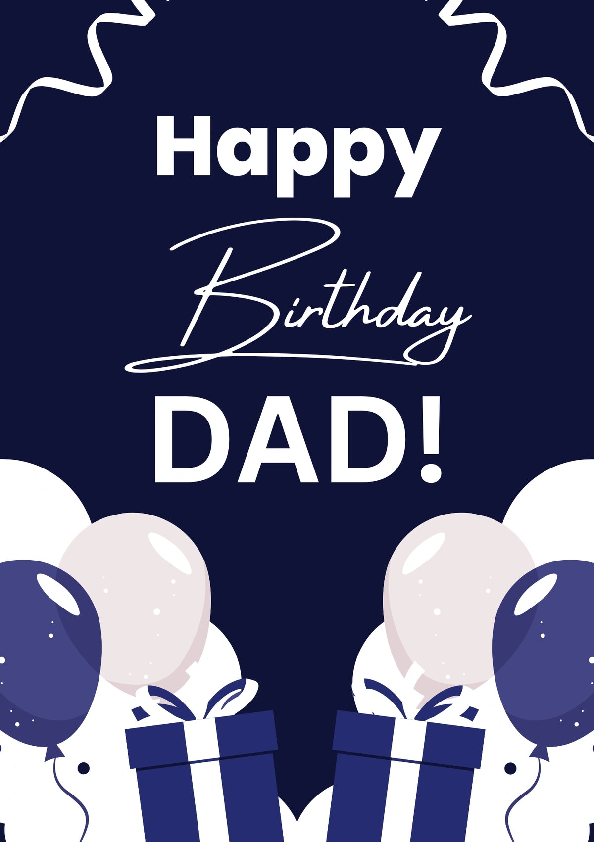 Birthdays - Personalised Card — with punch holes