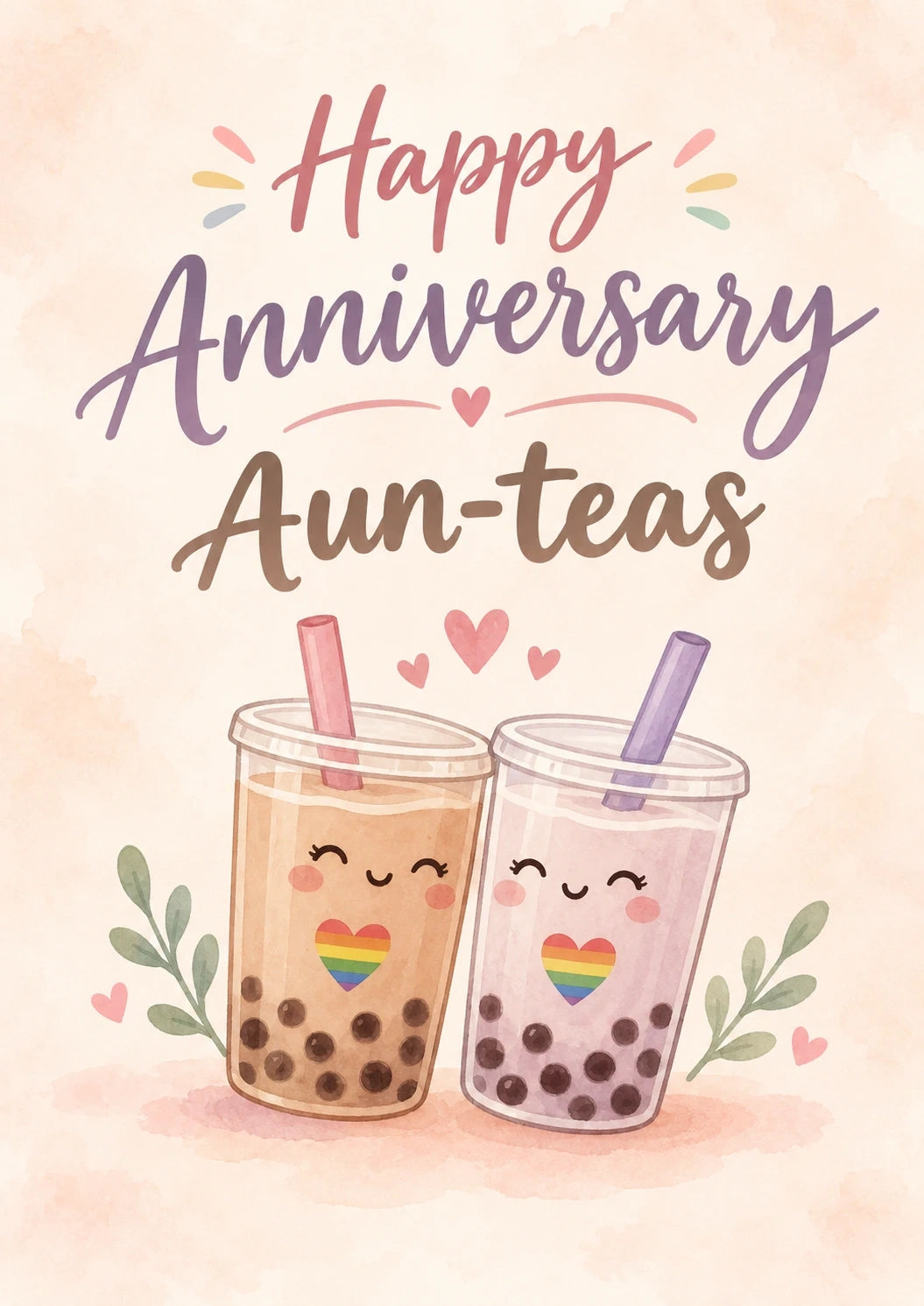 Anniversary - Personalised Card — with punch holes
