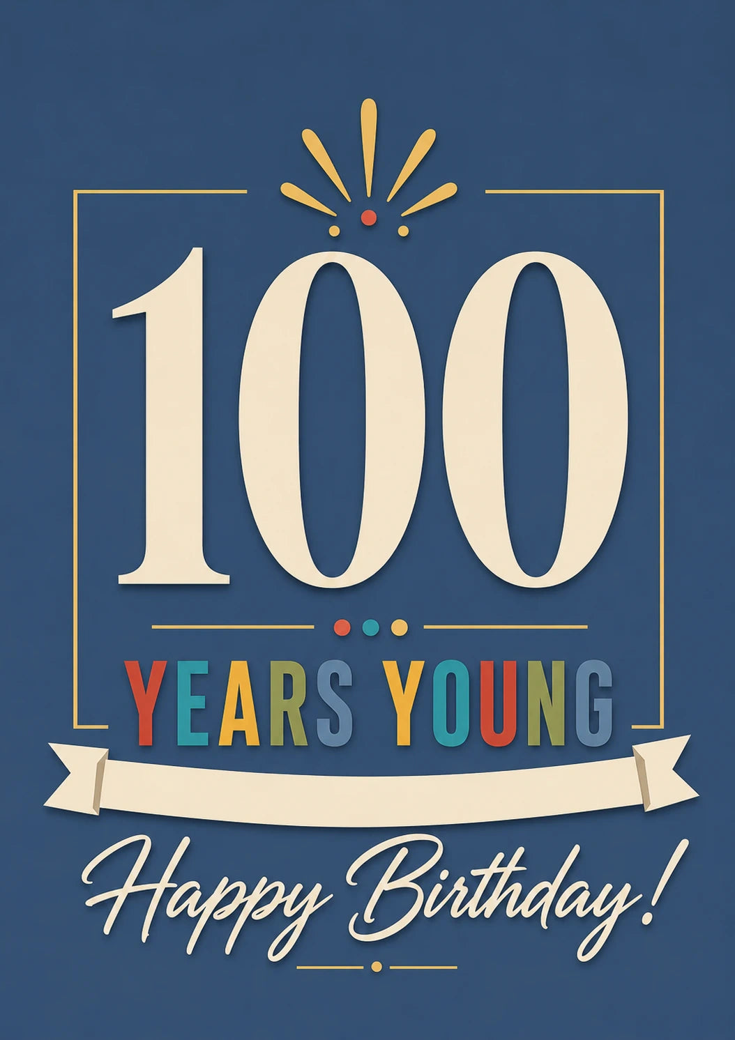 100 Years Young Retro 100th Birthday Card