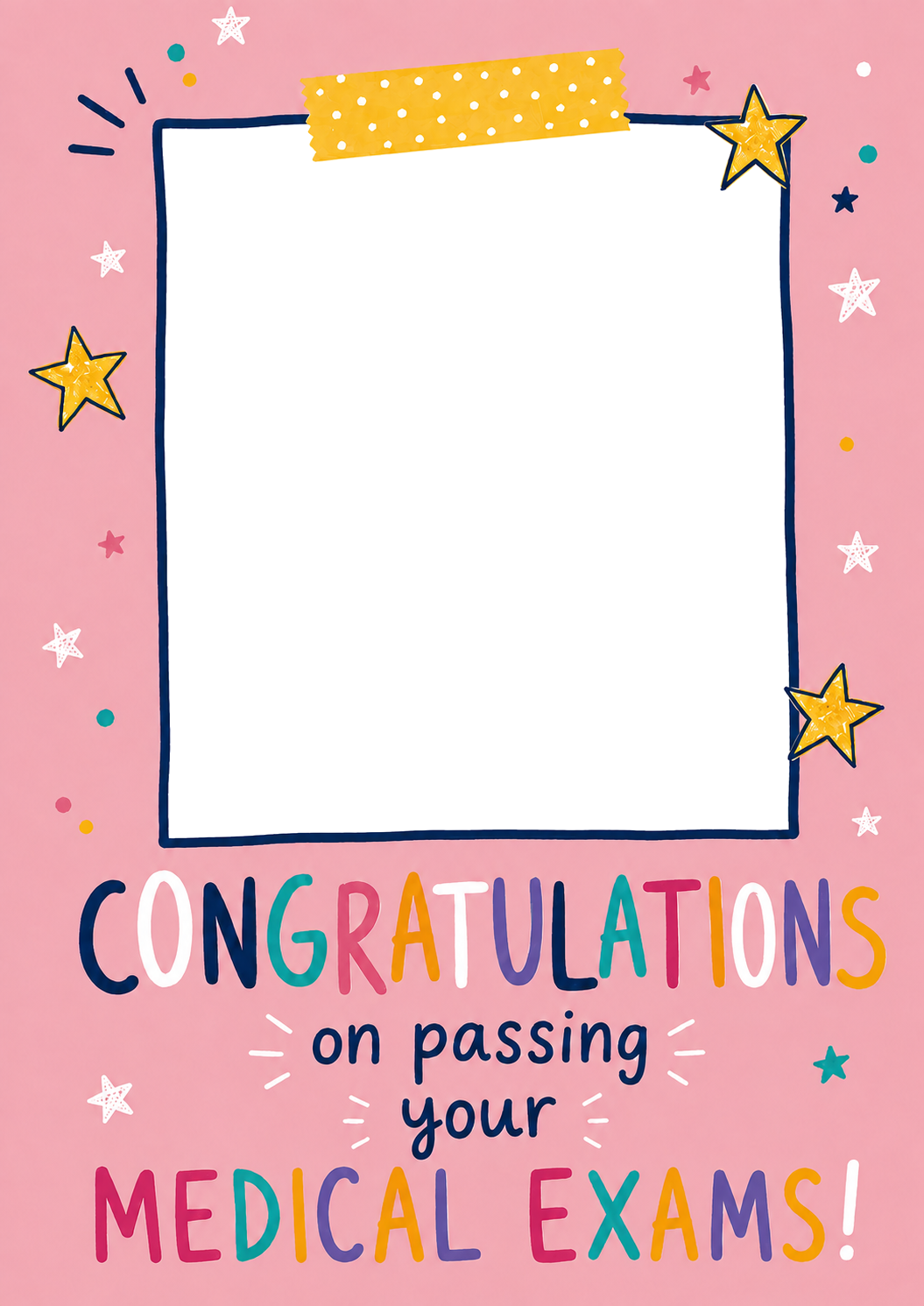 Colourful Star Confetti Photo Upload Congratulations Card
