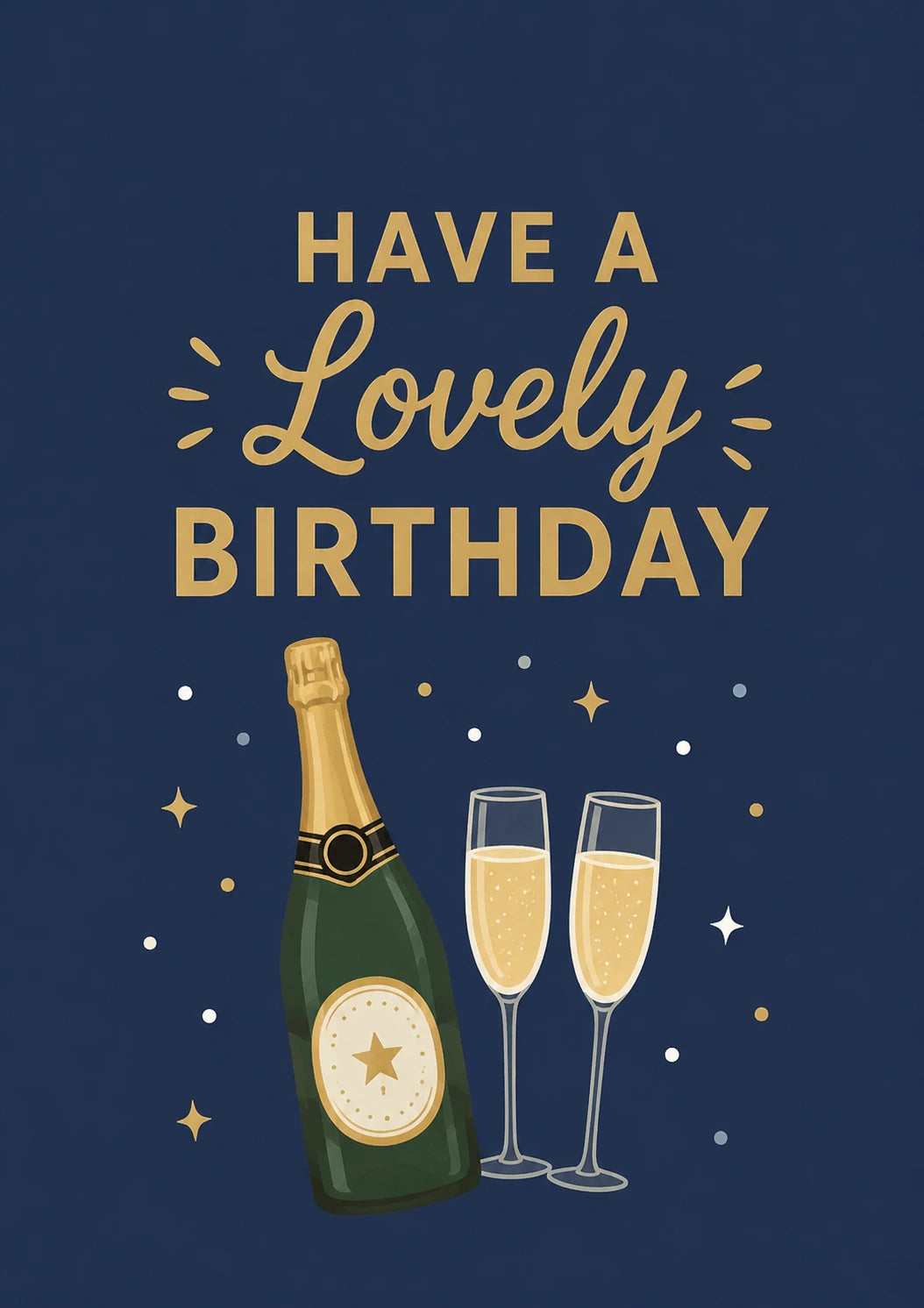 Champagne Bottle and Flutes 60th Birthday Card