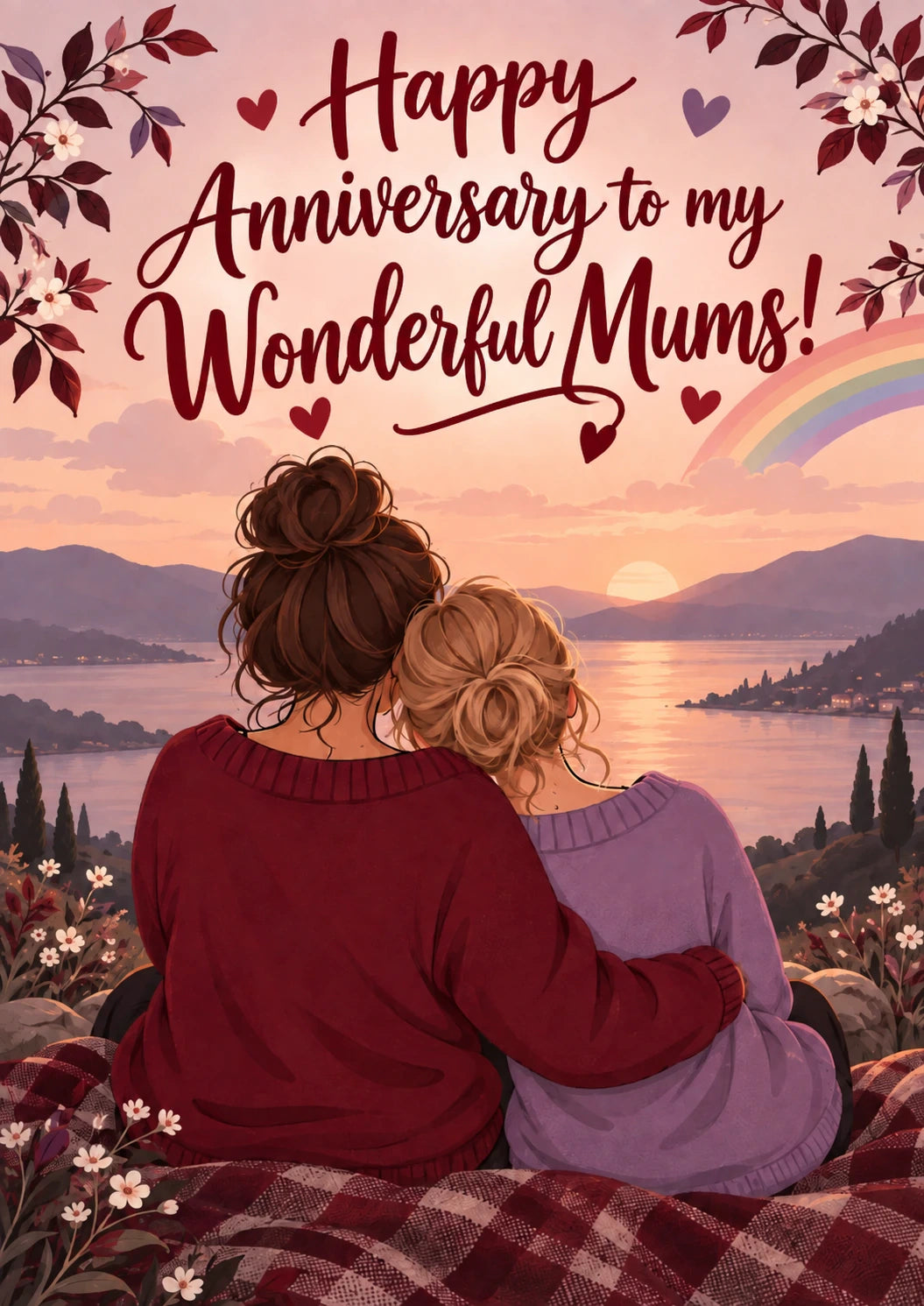 Happy Anniversary to My Wonderful Mums Lesbian Card
