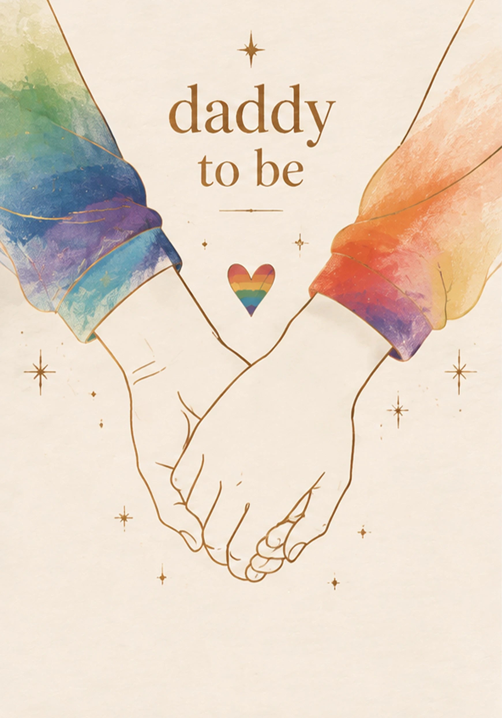 Rainbow Pride Daddy To Be Baby Shower Birthday Card