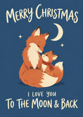 Load image into Gallery viewer, Fox Cub I Love You To The Moon Christmas Card

