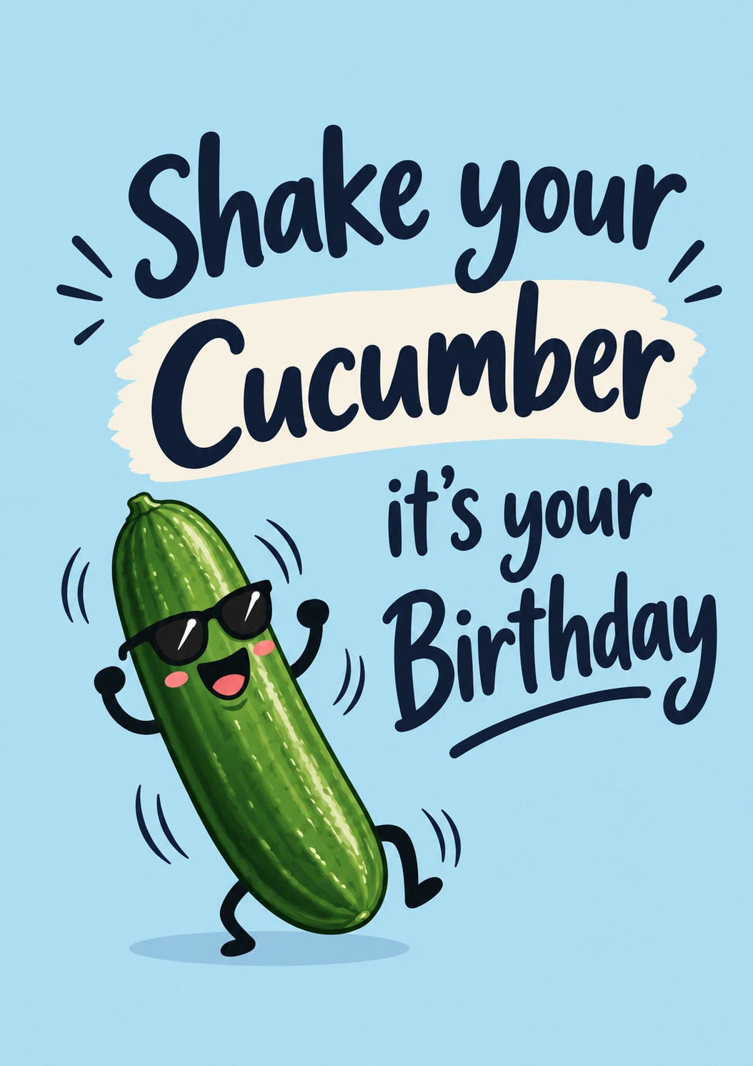Funny Shake Your Cucumber Dancing 30th Birthday Card
