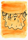 Load image into Gallery viewer, Funny Ghost on Washing Line Halloween Card
