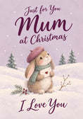 Load image into Gallery viewer, Cute Bunny in Snow Mum at Christmas Card for Her
