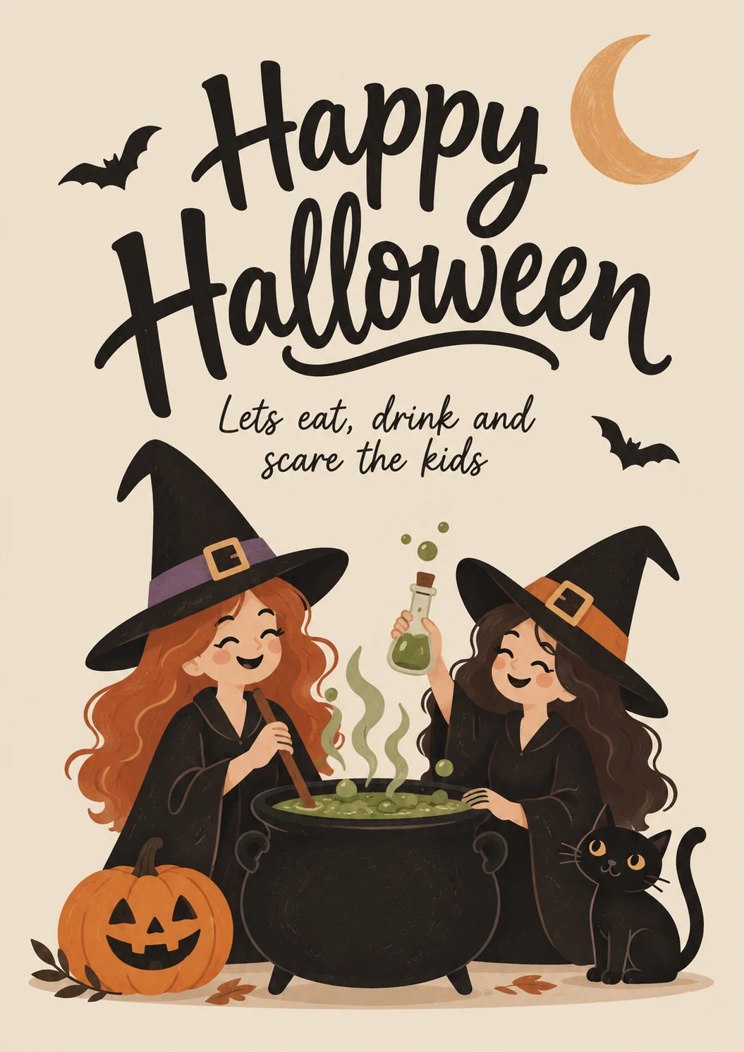 Funny Witches Cauldron Brew Halloween Card for Her