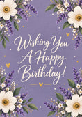 Load image into Gallery viewer, Purple Floral White Daisy 19th Birthday Card for Her
