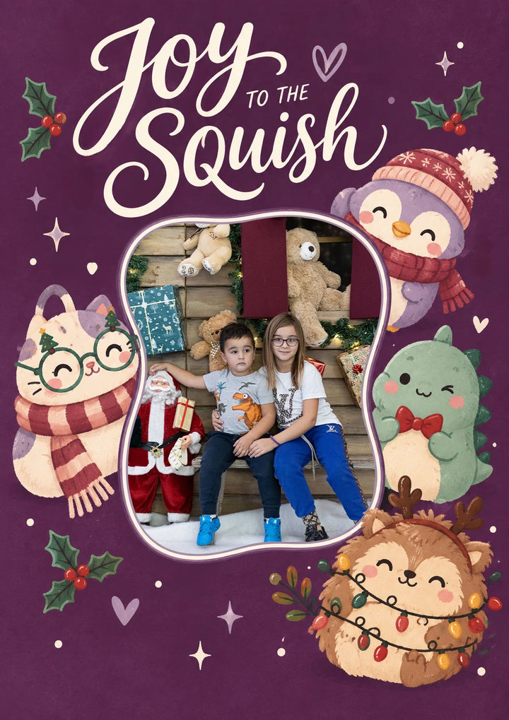 Joy to the Squish Squishmallows Photo Upload Christmas Card