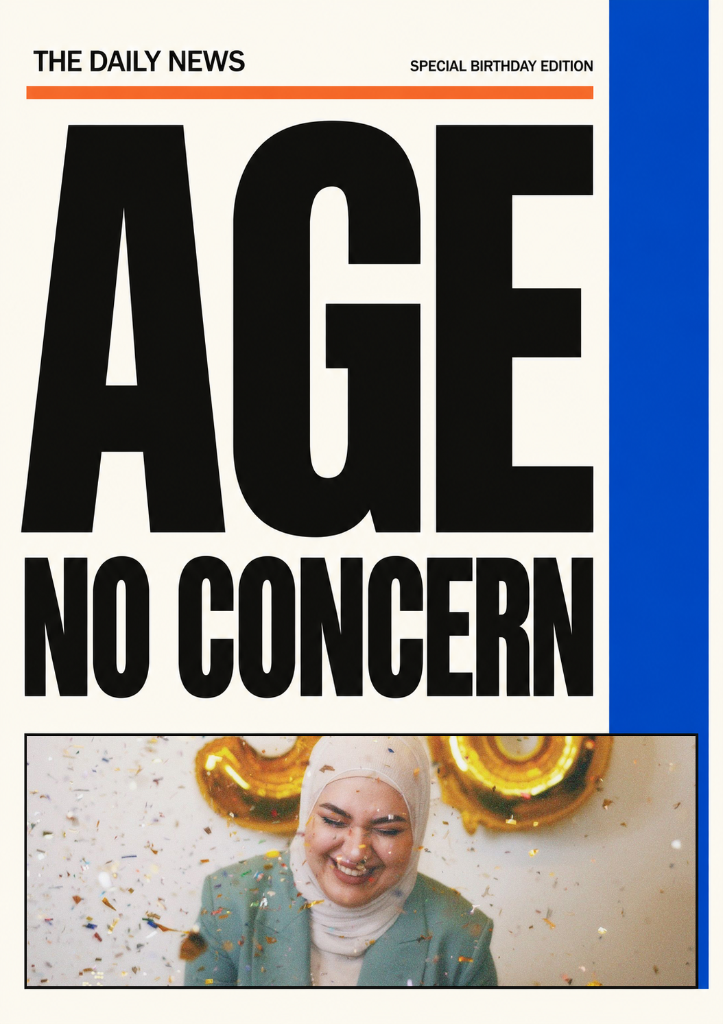 Funny Newspaper Spoof Age No Concern Photo Upload Birthday Card