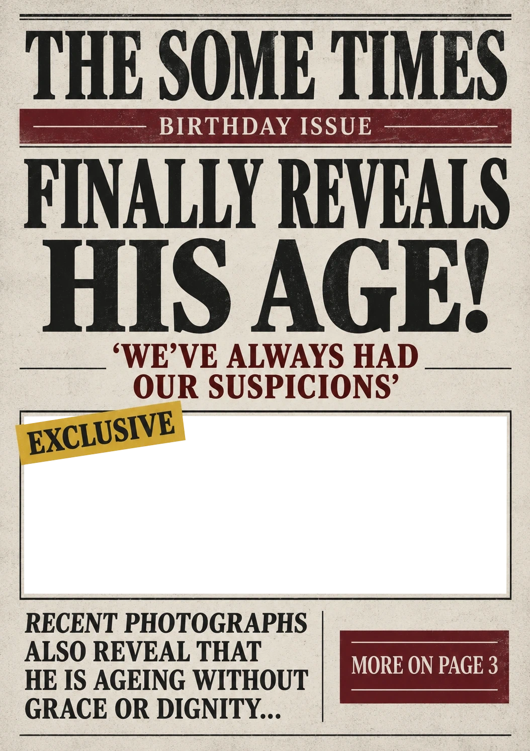 Birthdays - Personalised Card — with punch holes