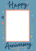 Load image into Gallery viewer, Colourful Hearts and Doodles Photo Upload Anniversary Card
