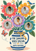 Load image into Gallery viewer, Floral Vase 5 Photo Upload Birthday Card for Her
