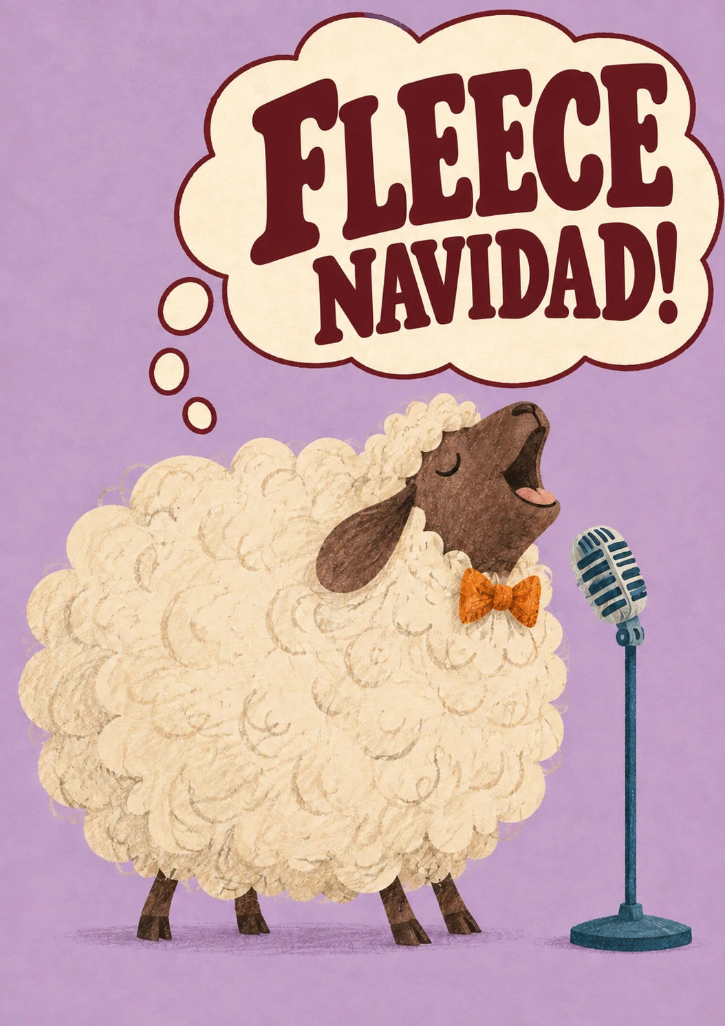 Funny Fleece Navidad Singing Sheep Christmas Card