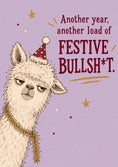 Load image into Gallery viewer, Funny Grumpy Llama Festive Bullsh*t Birthday Card
