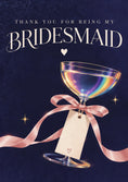 Load image into Gallery viewer, Iridescent Coupe Glass Bridesmaid Thank You Birthday Card for Her
