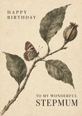 Load image into Gallery viewer, Vintage Botanical Butterfly Stepmum Birthday Card for Her
