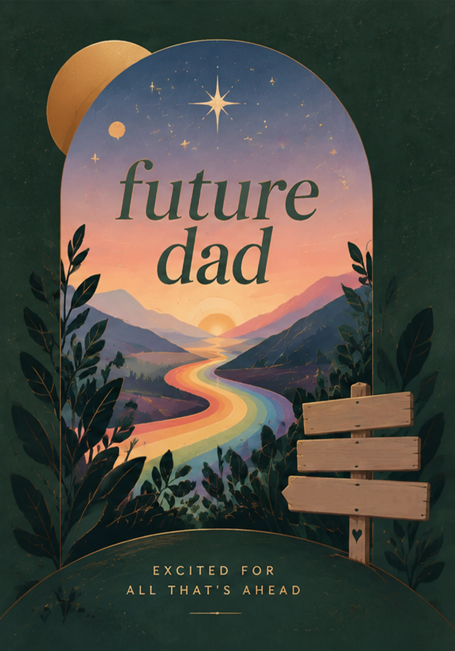 Future Dad Rainbow Path Daddy To Be Birthday Card for Him