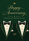 Load image into Gallery viewer, Green Tuxedo Brother and Brother-in-Law Anniversary Card
