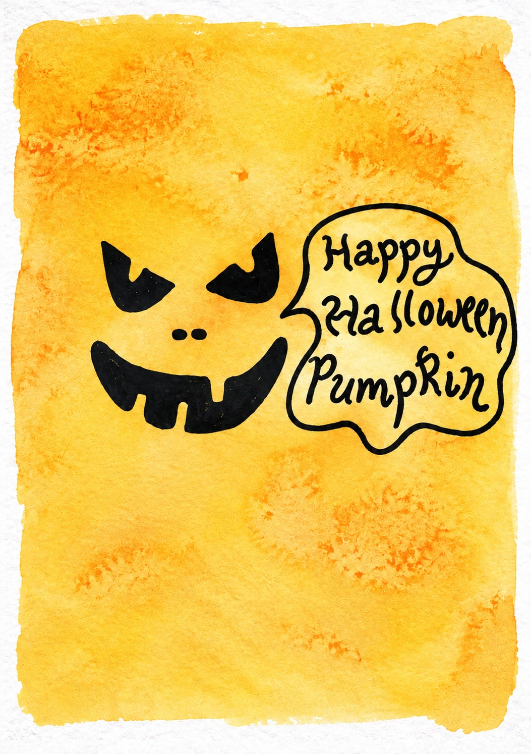 Funny Jack-O'-Lantern Happy Halloween Pumpkin Card