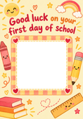 Load image into Gallery viewer, Good Luck First Day of School Photo Upload Back to School Card
