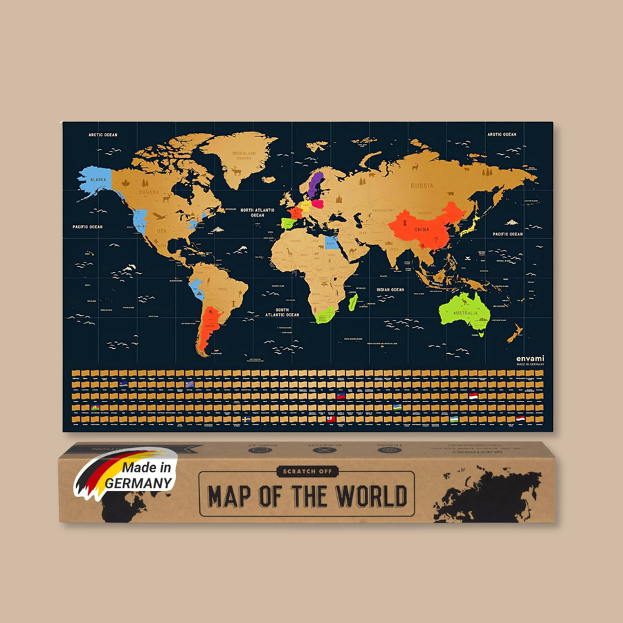 Scratch Off World Map – Metallic Gold