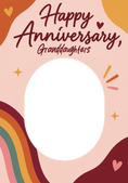 Load image into Gallery viewer, Rainbow Boho Granddaughters Photo Upload Anniversary Card
