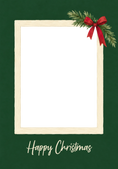 Load image into Gallery viewer, Pine Bow Green Frame Photo Upload Christmas Card for Her
