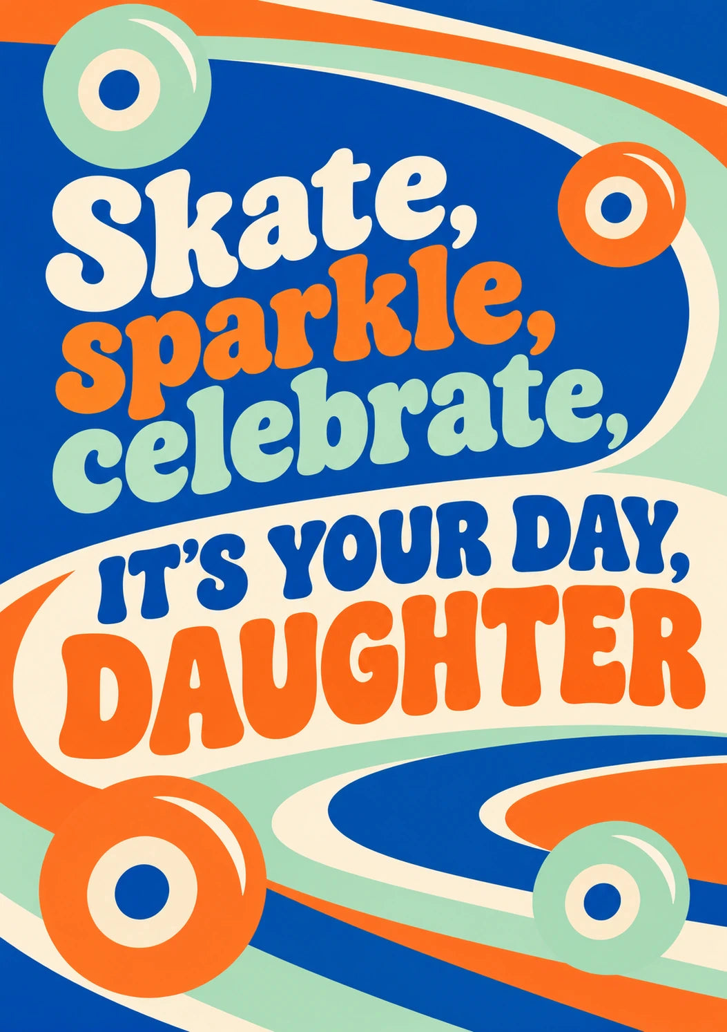 Skate Sparkle Celebrate Roller Derby Birthday Card for Her