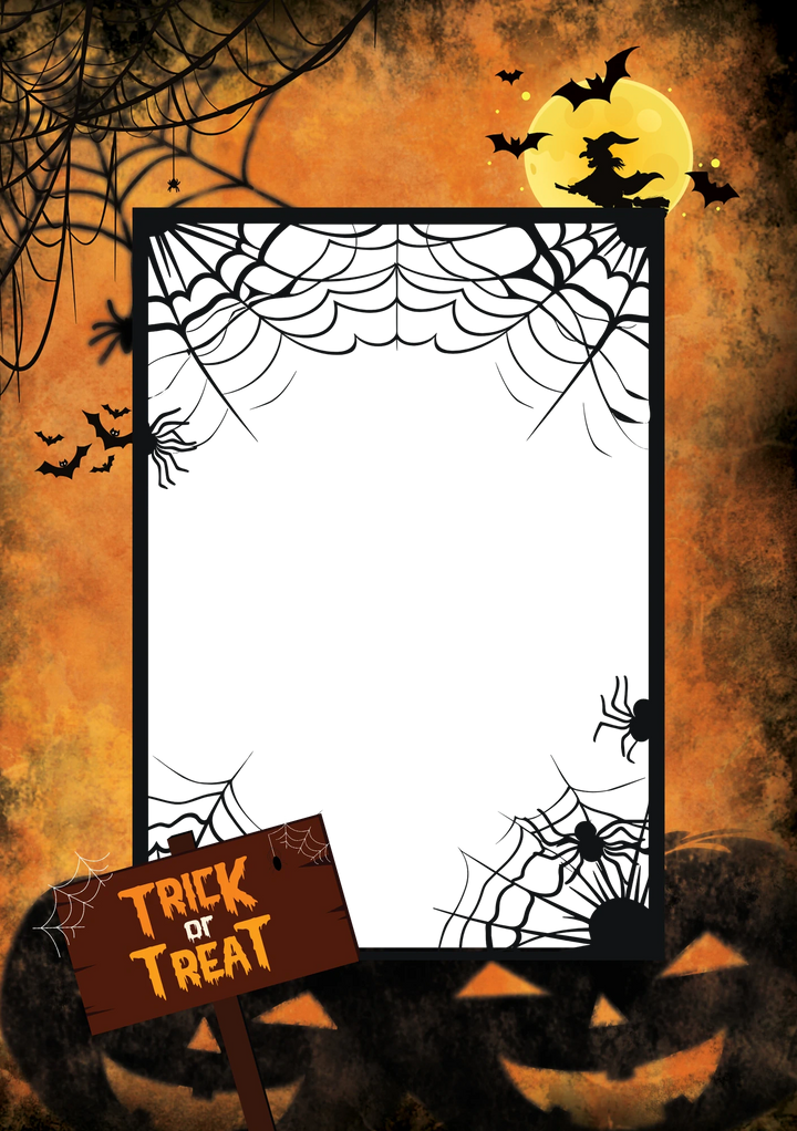 Spooky Witch and Spider Web Photo Upload Halloween Card