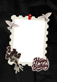 Load image into Gallery viewer, Dark Floral Doves Photo Upload Birthday Card for Her
