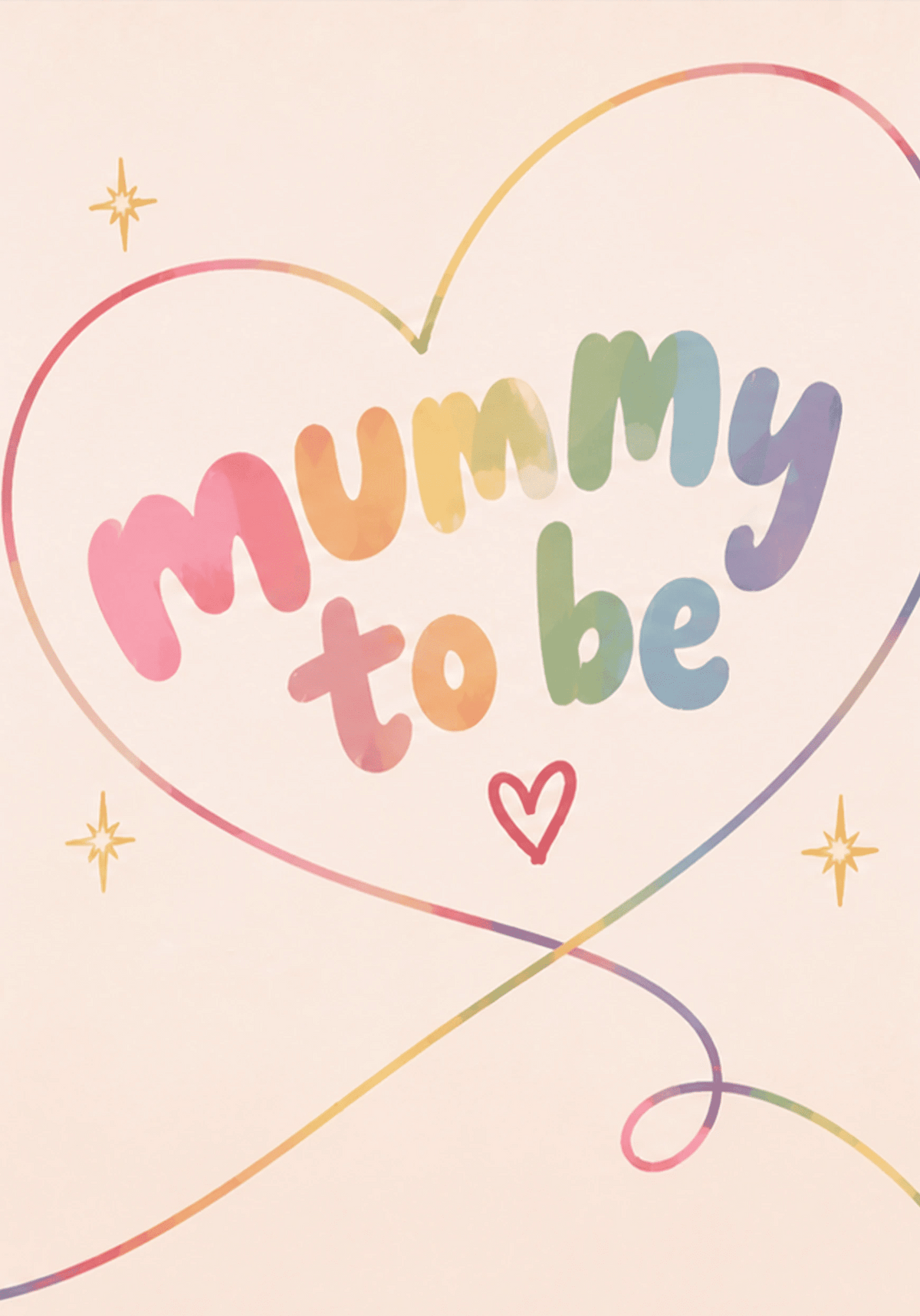 Rainbow Heart Mummy To Be Birthday Card for Her