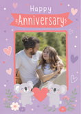 Load image into Gallery viewer, Cute Koala Bears Photo Upload Anniversary Card
